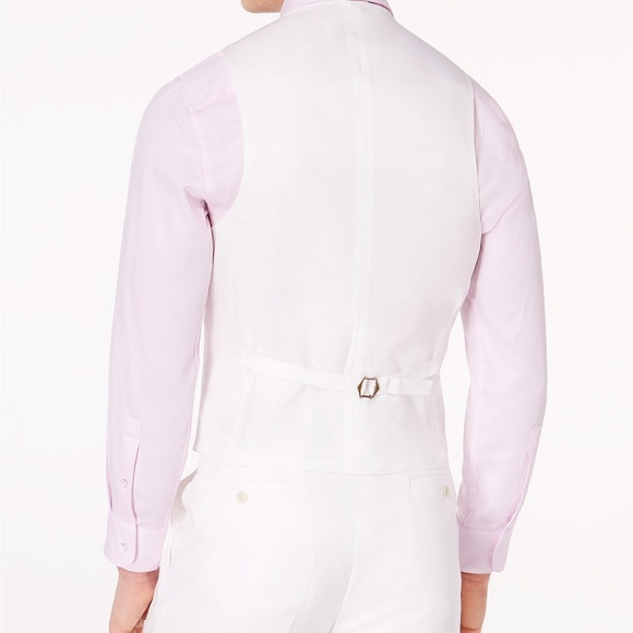Sean John Mens Linen Blend White Suit 